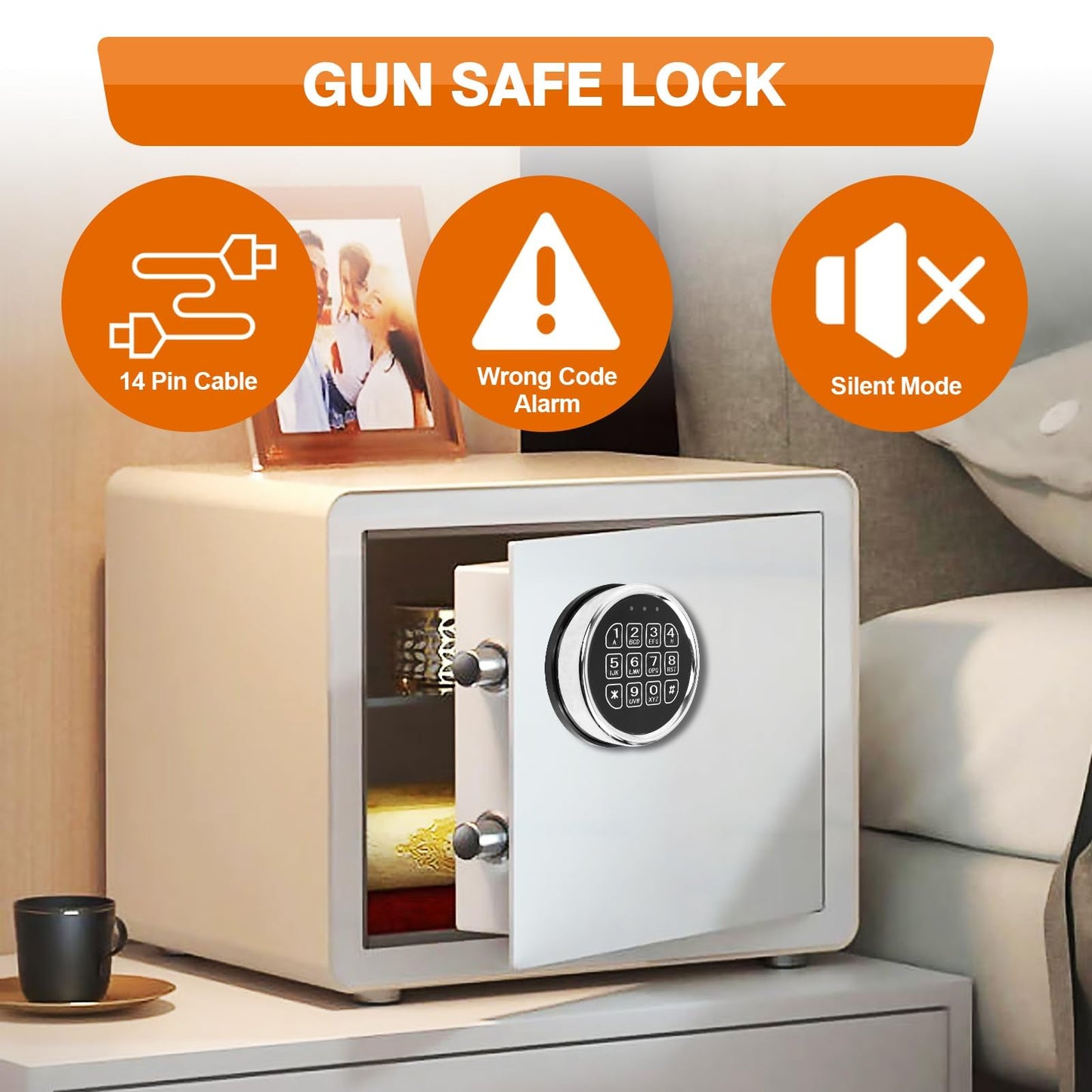 TeukRiGa Gun Safe L-ock,Digital Electronic Keypad L-ock for Safes with Solenoid L-ock & 2 Override Keys,High Security Fireproof Safe Box Circuit Board L-ock