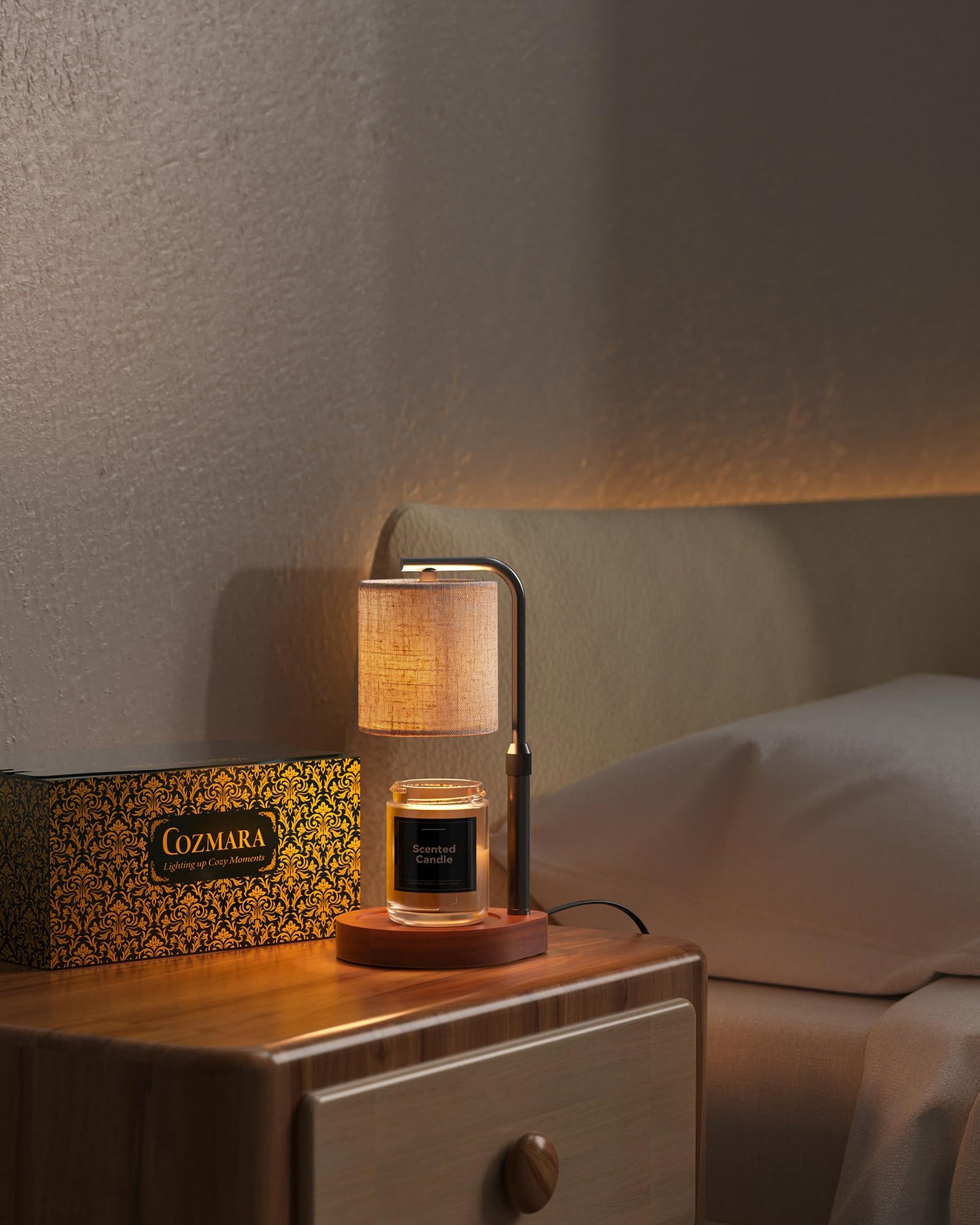 Candle Warmer Lamp with Timer & Dimmer for Yankee Candles, Adjustable Height Candle Warmer for Jar Candles, Wax Melt Lamp for Cozy Home Decor & Gifts,Linen