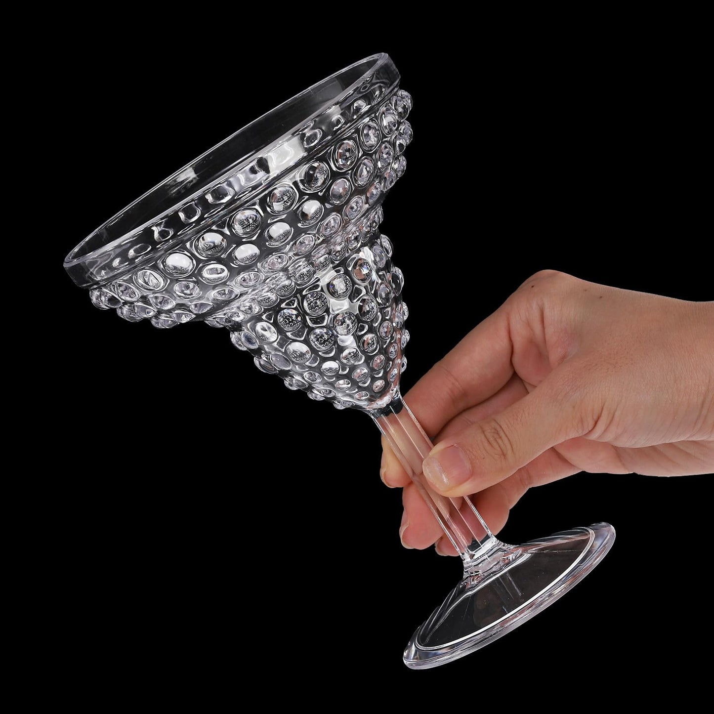 ZOOFOX 6 Pack Plastic Margarita Glasses, 11oz Stemmed Cocktail Glasses, Reusable Shatterproof Margarita Glasses, Unique Bar Glasses for Martini, Frozen Daiquiri, Tropical Summer Parties