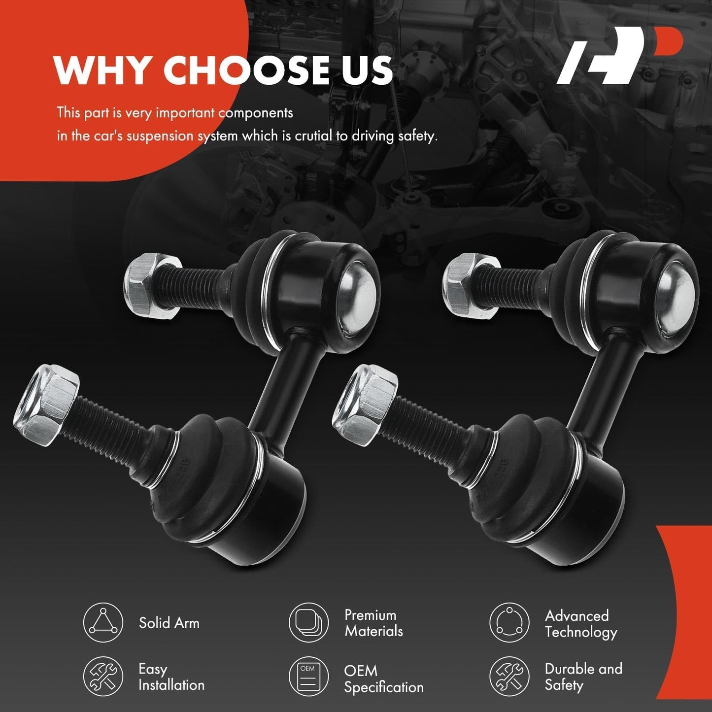 A-Premium 2 x Front Sway Bar Links Stabilizer Bar Links, Compatible with Nissan Frontier 2005-2019, Pathfinder 2005-2012, Xterra 2005-2015, Suzuki Equator 2009-2012