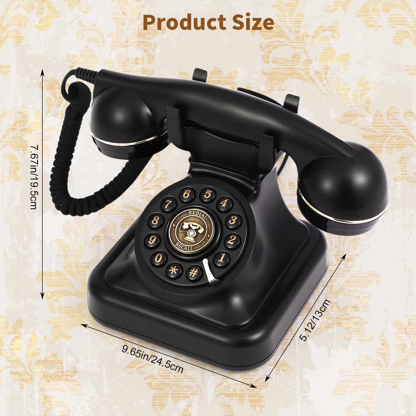 Audio Guest Book Wedding Phone, Audio Guest Book Record Customized Audio Messages Guest Book Alternatives Classic Retro Phone for Parties Birthdays Rentals Confessions Special Occasions (Black)