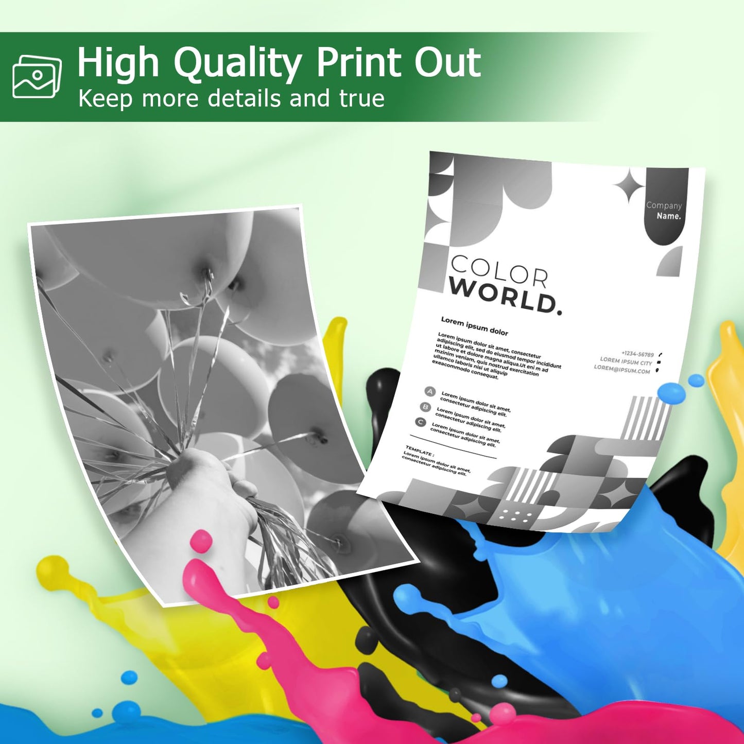 Printer Ink 65XL for HP 65 Ink Cartridges - 2 Pack 65XL Black High Yield Replacements for HP Ink 65 Compatible for HP Envy 5055 5052 5058 DeskJet 2652 2655 3755 3720 3722 3723 3752 3758 Printers