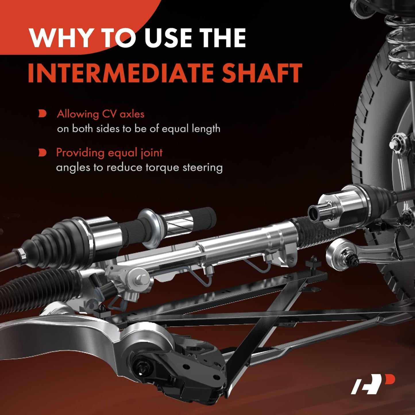 A-Premium CV Intermediate Shaft Compatible with Ram 1500 2012-2020, 4WD Only, Front Left Driver Side, Replace# 68146594AA, 68146594AB