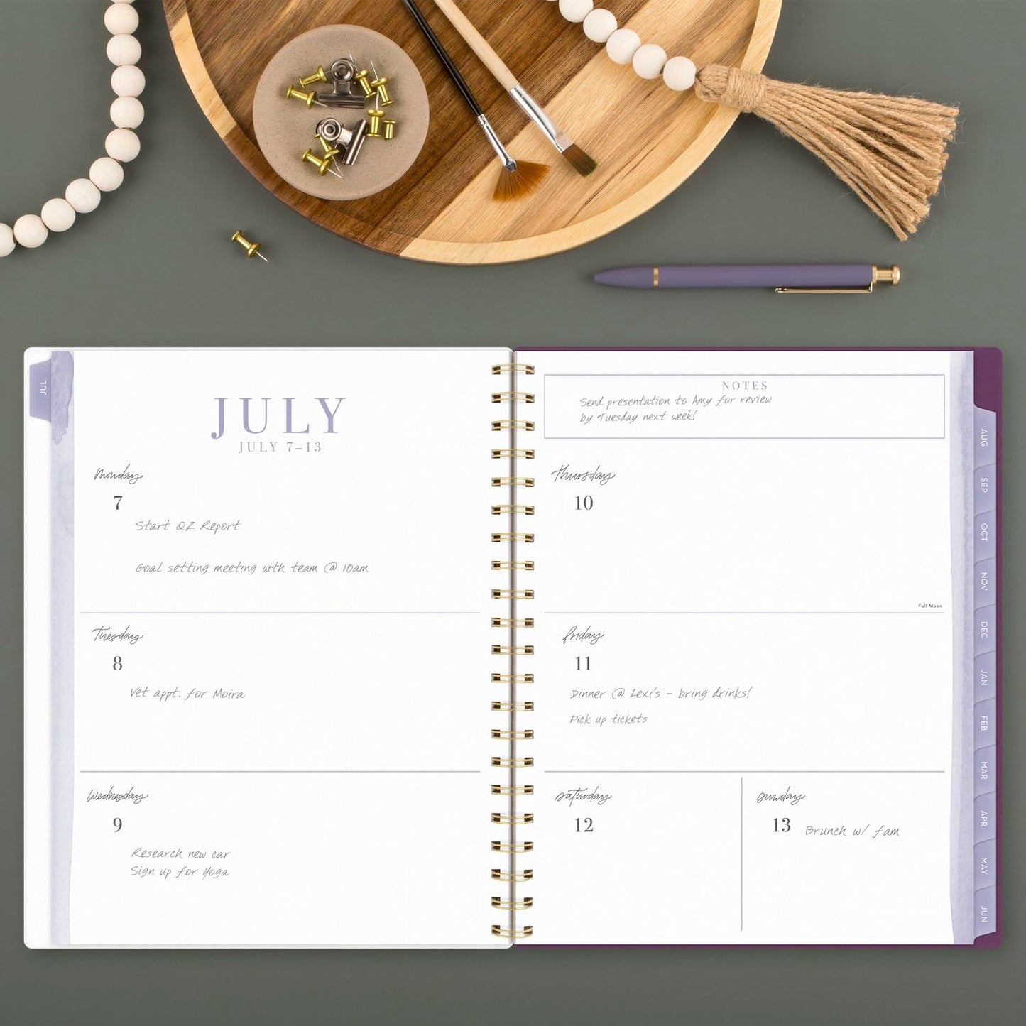 Cambridge Planner 2025-2026 Academic, Leah Bisch, Weekly & Monthly, 8-1/2" x 11", Large, Monthly Tabs, Flexible Cover, Petite Floral (LB38-905A-26)