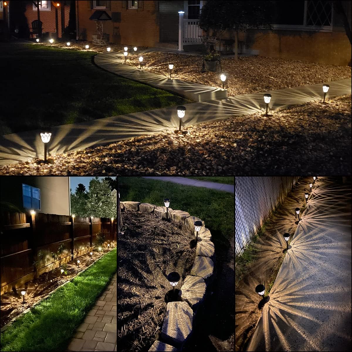 6 Pack Solar Lights Outdoor Waterproof, 12Hrs Solar Garden Lights, Outdoor Solar Pathway Lights, Landscape Lighting Path Lights for Walkway Driveway Backyard Garden Decor, Warm White