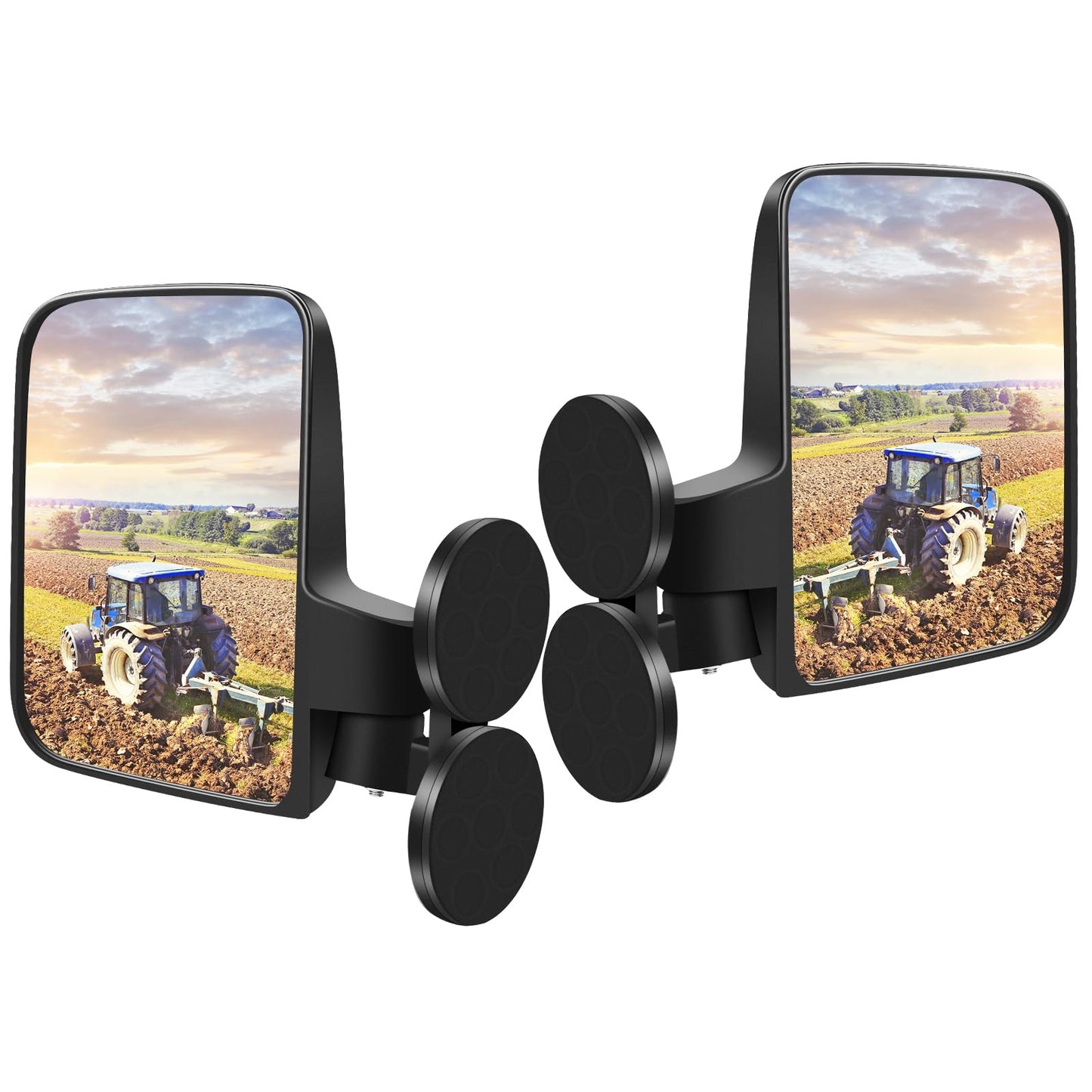 Tractor Magnetic Side Mirrors, Universal Strong Magnetic Side Mirrors for Tractors, Forklifts, Lawn Mover, Small Dozers, Lift Trucks, UTV, ATV, Compatible with John Deere tractor, Kubota, Mahindra