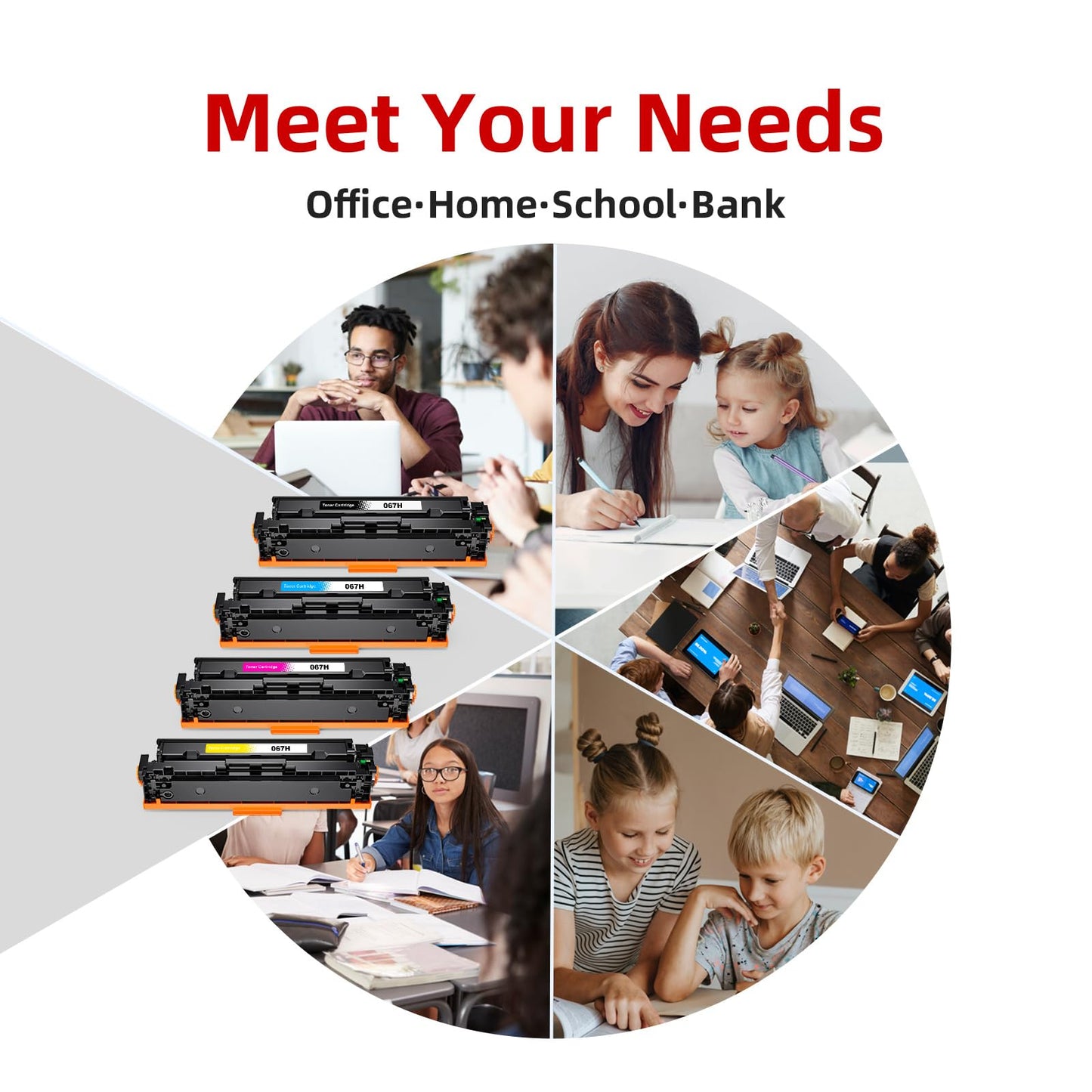 067H Toner Cartridge Replacement for Canon 067H 067 CRG-067 Work with Canon imageCLASS LBP632Cdw LBP633Cdw MF653Cdw MF654Cdw MF656Cdw Printer Toner (4 Pack)