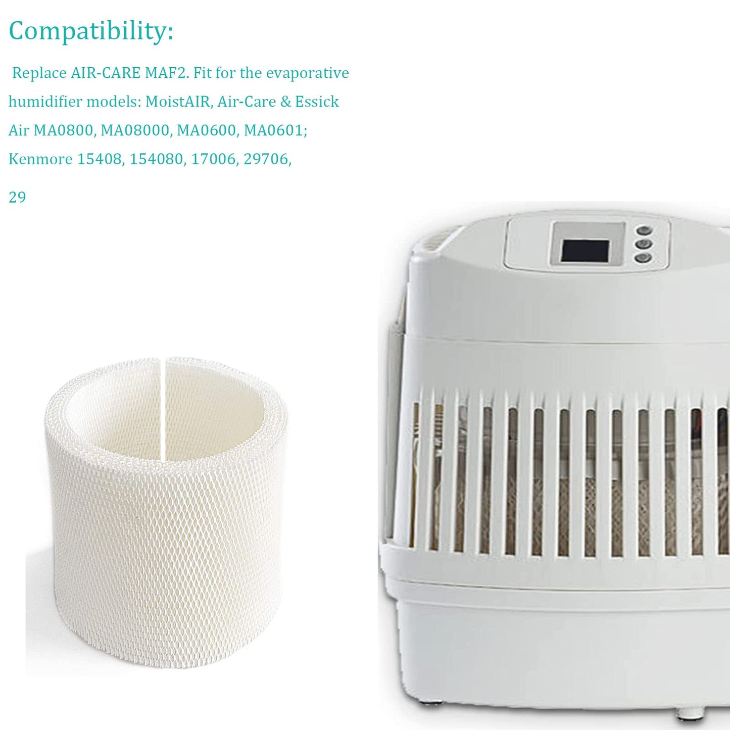 2 Pack MAF2 Humidifier wicking Filter Compatible with Essick Air MAF2 Moist AIR MA0800,MA0600,Kenmore 15408 Humidifier