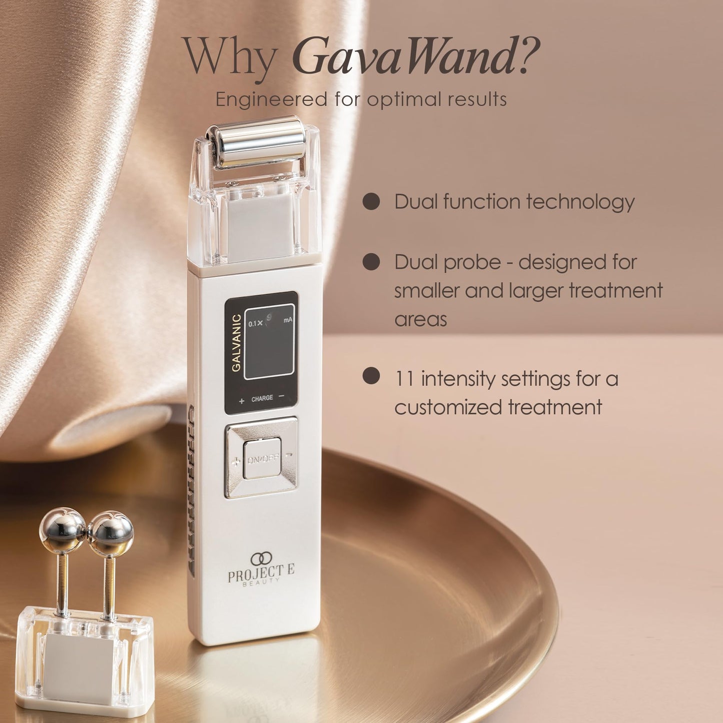 Project E Beauty Galvanic Facial Lifting Roller | Wireless Facial Skin Care Iontophoresis Reduce Wrinkles Skin Tightening Firming Fine Lines Desincrustation Facial Deep Pore Cleansing Rejuvenation Beauty Device