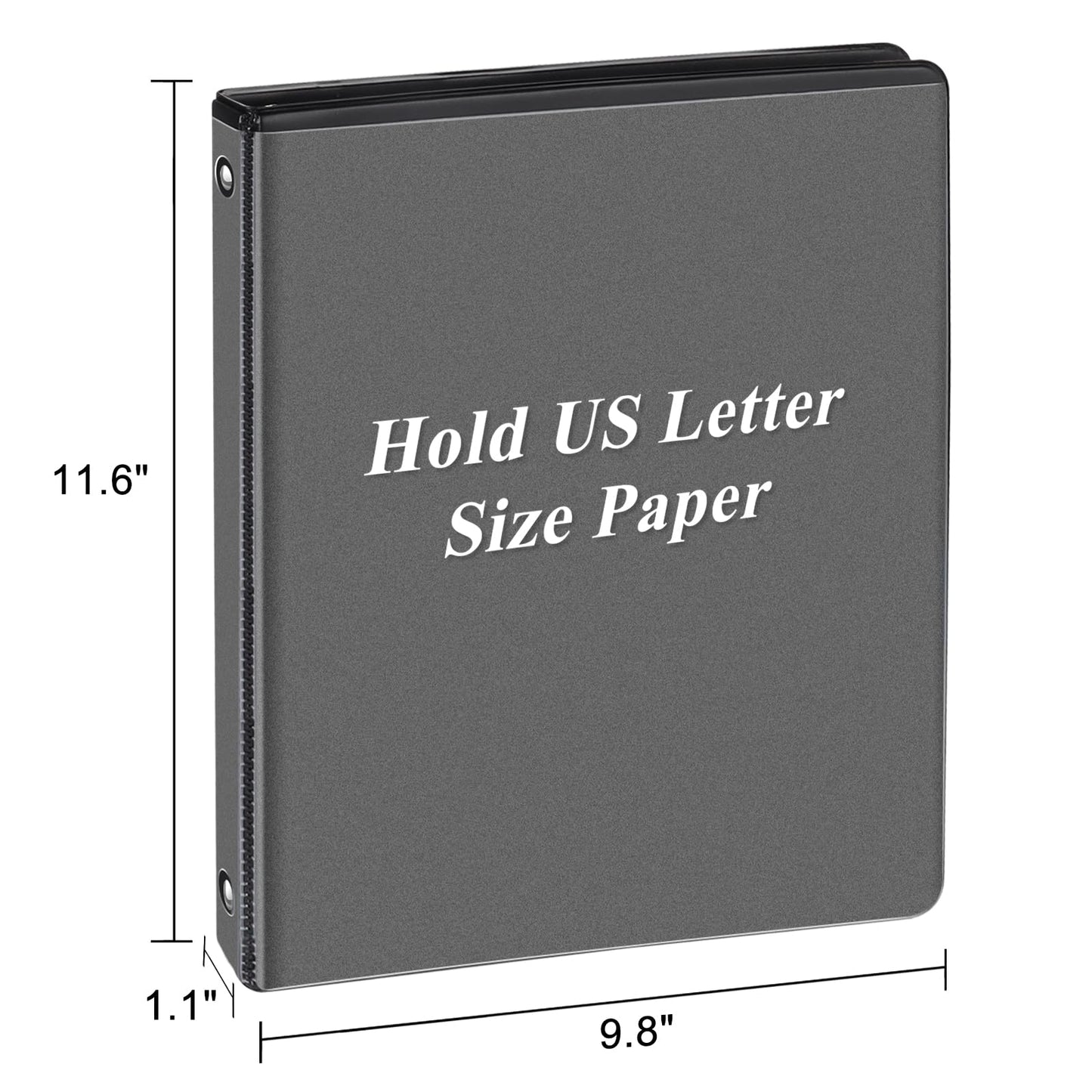 CIXILDTS 0.5-inch 3 Ring Binder with 2 Interior Pockets, 1/2" Basic Binders Holds US Letter Size Paper - Durable, Versatile Binders for Office and School Use, 12 Pack, Balck (12-Pack, Black, 1/2")