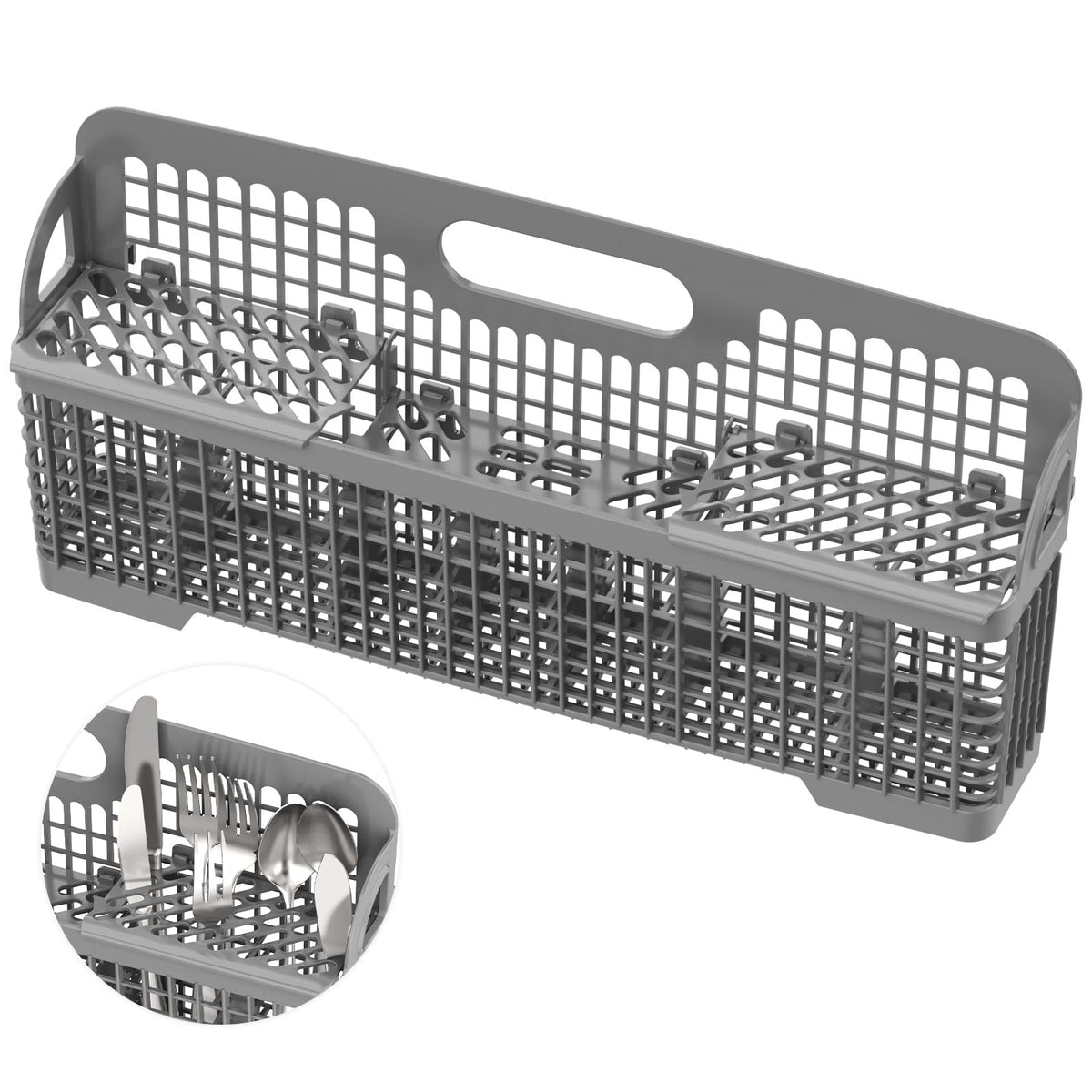 UPGRADED 8531233 WP8562043 Dishwasher Silverware Basket Replacement, Fits For Kitchenaid Kenmore Whirlpool Dishwasher Utensil Basket Parts KDFE104HPS0 KDTE334GPS0 Universal Dishwasher Cutlery Basket