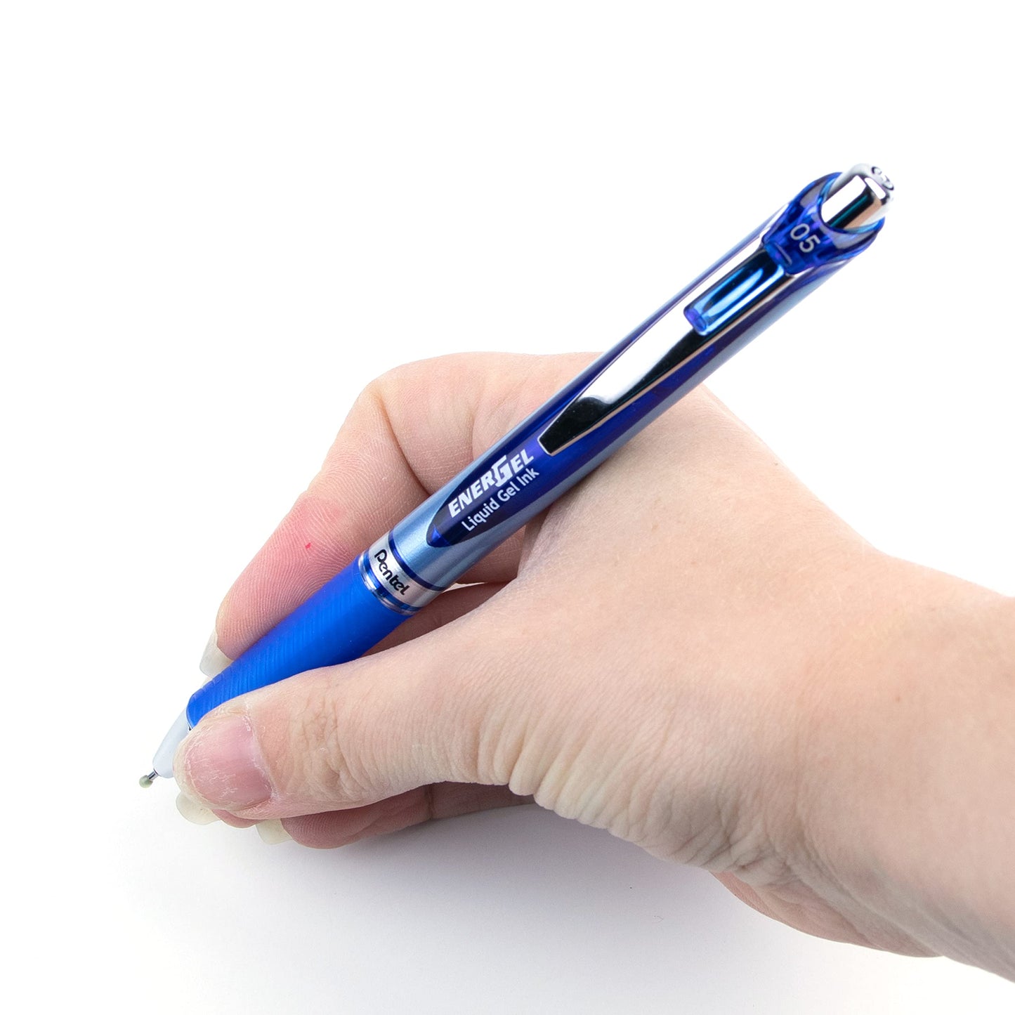 Pentel EnerGel Retractable Liquid Gel Rollerball Pen, Everyday Use, Office Supplies, School Supplies, 0.5mm Fine Needle Point, Blue Ink, BLN75-C, Box of 12