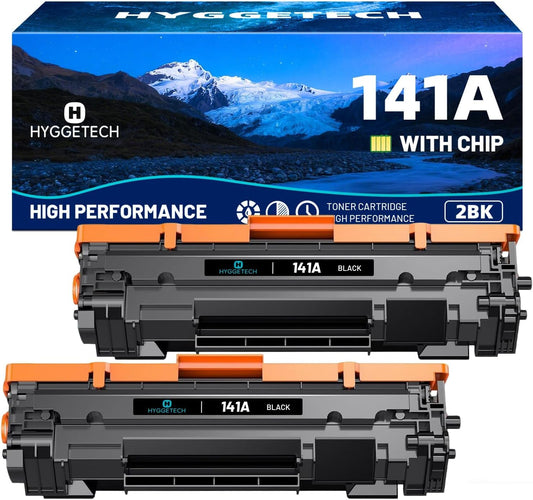 141A Toner Cartridges with Chip Replacement for HP 141A W1410A Toner Cartridges 141X W1410X Toner Work with HP LaserJet M110w M110 MFP M139 M139w M140 M140w Printer (2Black)