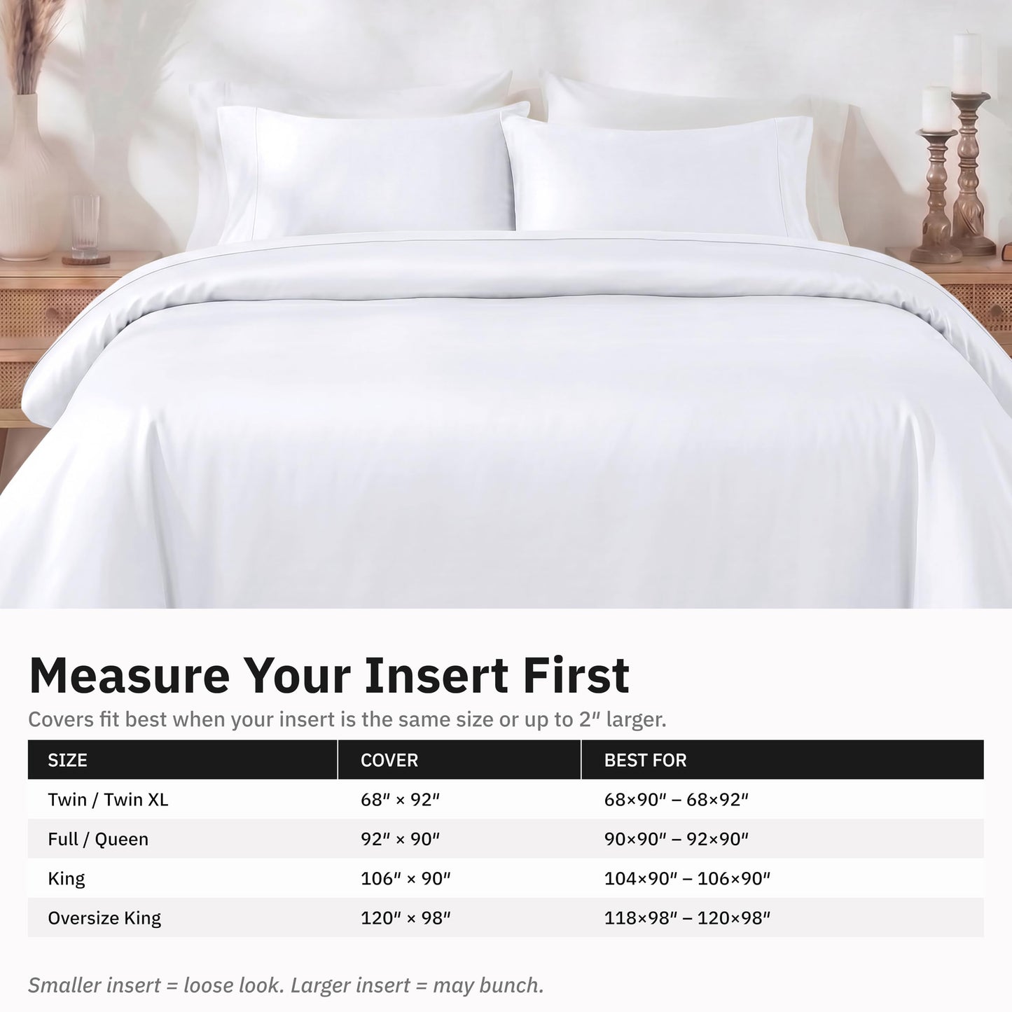 California Design Den 3-Pc Queen Size Duvet Cover Set, 400 Thread Count Sateen 100% Cotton Comforter Cover and Two Pillow Shams Bedding Set, Button Closure, Corner Ties (White, Queen)