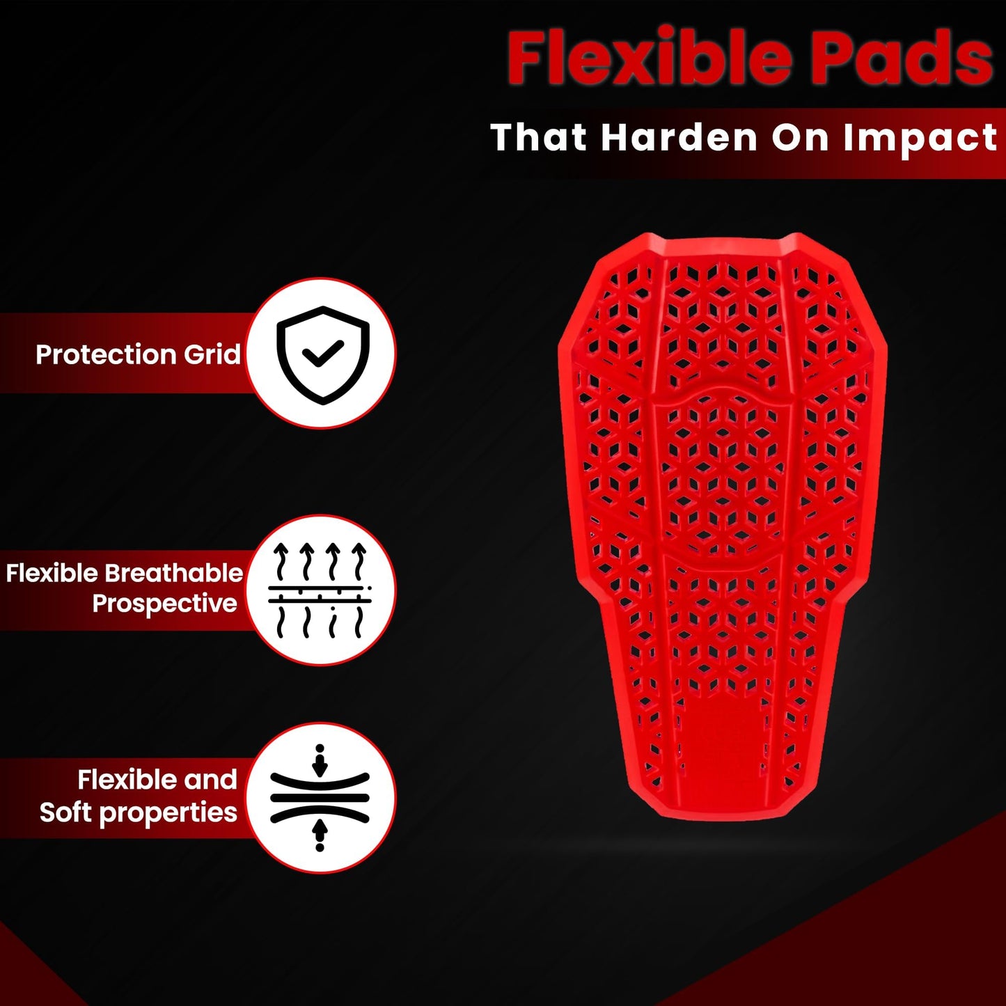 MOTOSTYLEWEAR – CE 2 Approve Back Protective Pad, Level 2 Approved Back Protector, Back Armor Motorcycle Jacket Replacement Pad for Men & Women.