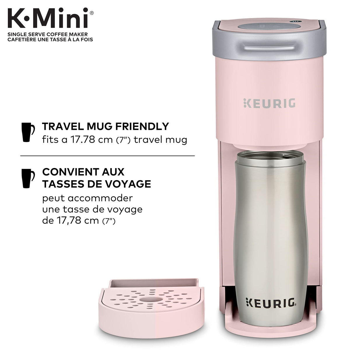 Keurig K-Mini Single Serve K-Cup Pod Coffee Maker, Featuring An Ultra-sleek Design, Dusty Rose