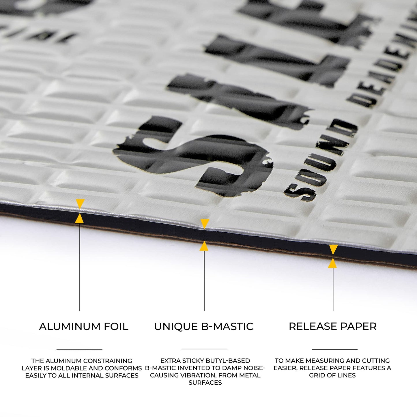 Siless 80 mil (2mm) 10 sqft (0.95 sqm) Car Sound Deadening mat - Butyl Automotive Sound Deadener - Noise Insulation and Vibration Dampening Material (10 sqft)