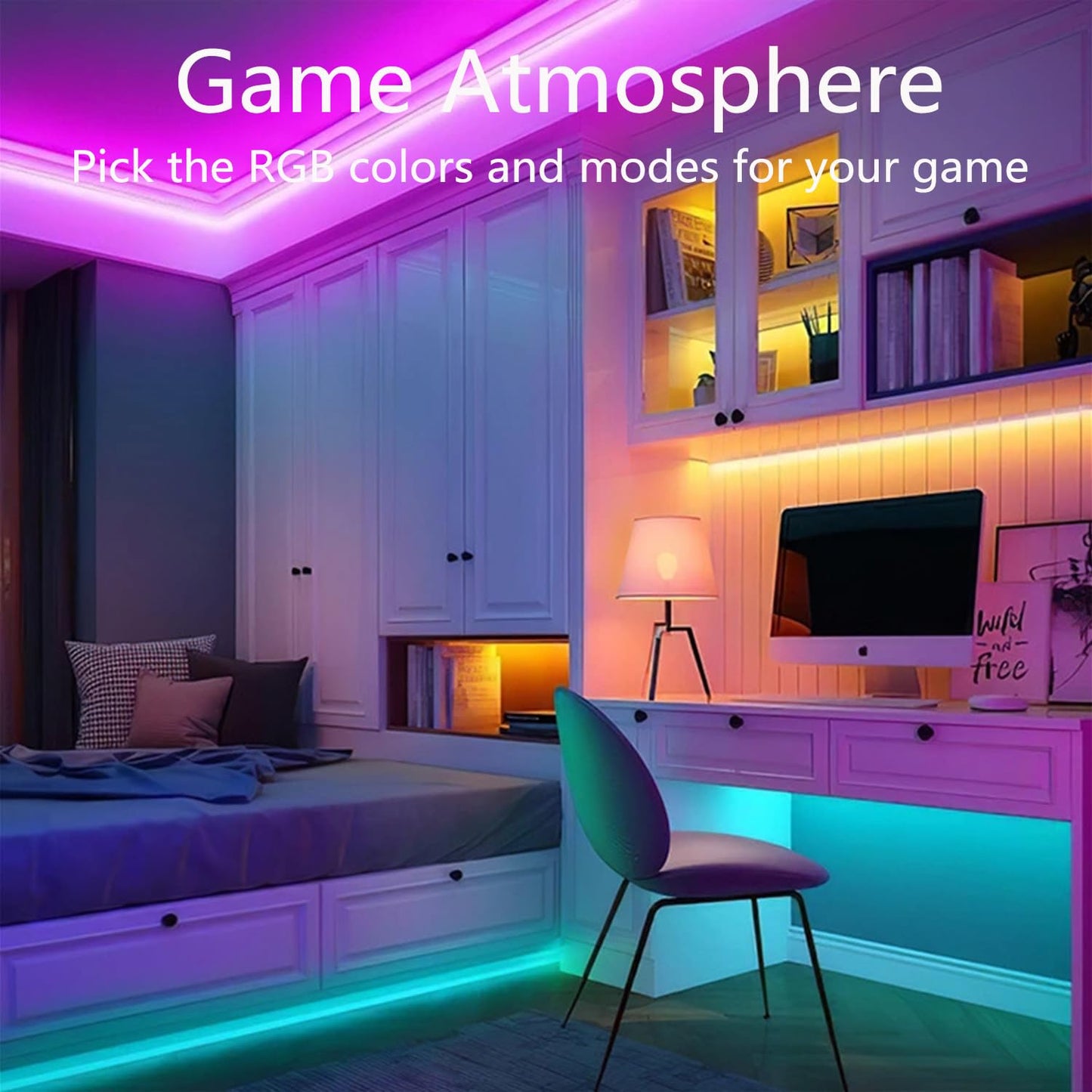 80FT(2 Rolls 40FT) Neon Rope Lights,Flexible Led Rope Lights Control with App/Remote,Multiple Modes Rope Lights,IP65 Outdoor Waterproof,Music Sync Light Strip for Bedroom