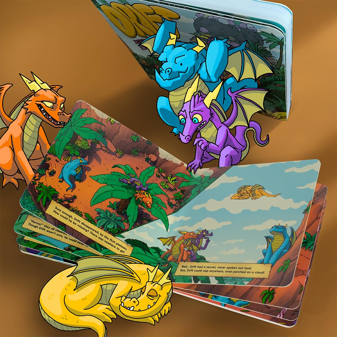 The Drift Hideaway Book Set | One Hidden Phone Compartment Book & One Dragon Childrens Board Book | Baby Shower Gift for Modern Parents