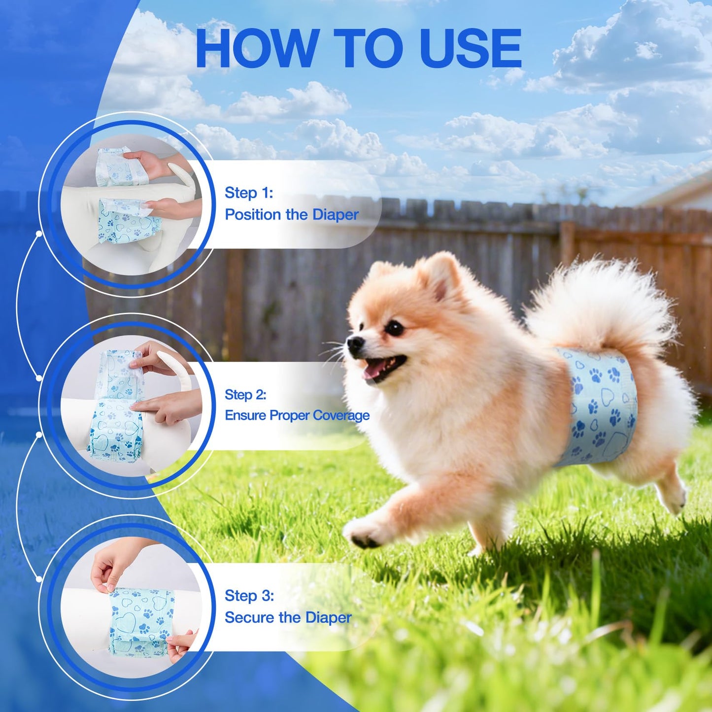 Male Dog Diapers with Wetness Indicator, Disposable Belly Band for Puppy Male Diapers, Doggie Wraps for Puppy Training, Incontinence, S, 52 Count
