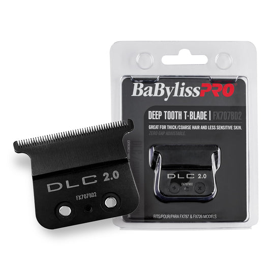 BaBylissPRO Barberology Deep Tooth Replacement Trimmer T Blade, DLC Black Graphite T Blade (FX707BD2)
