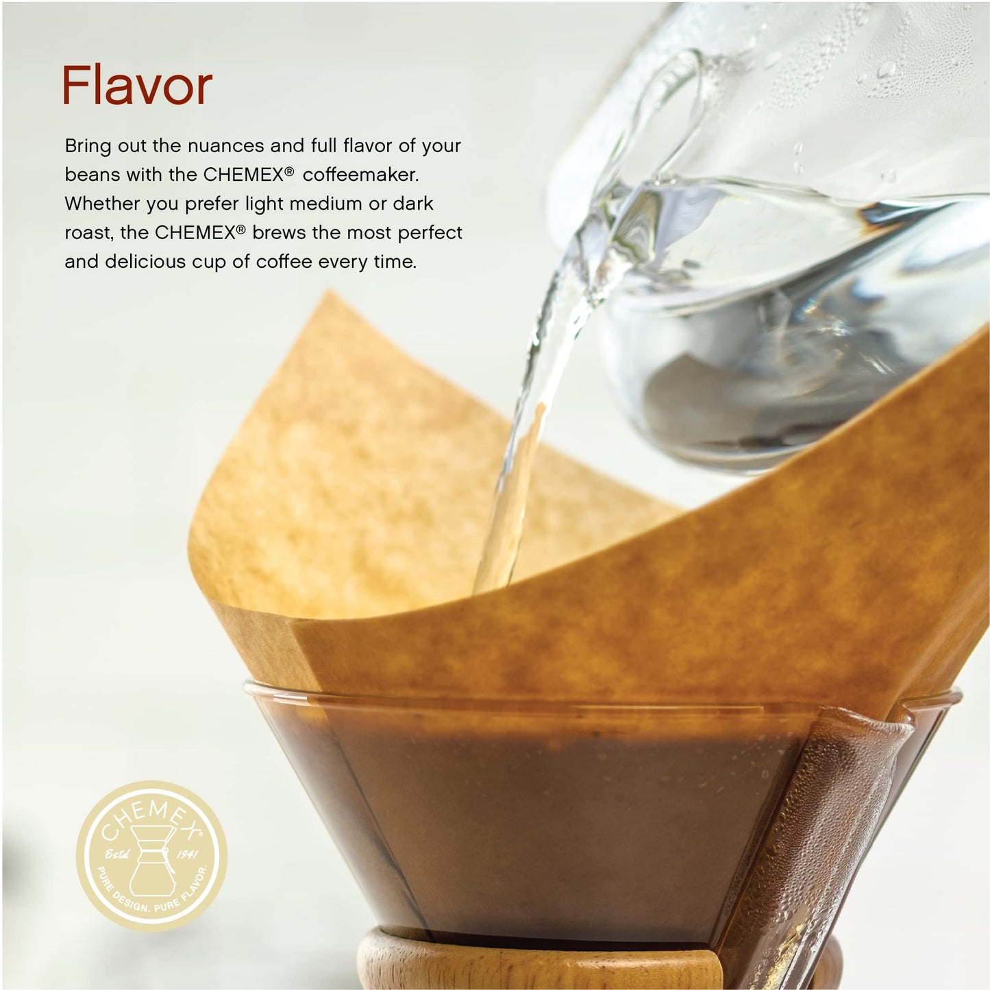 Chemex FSU-100 Bonded Coffee Filter Natural, One Size