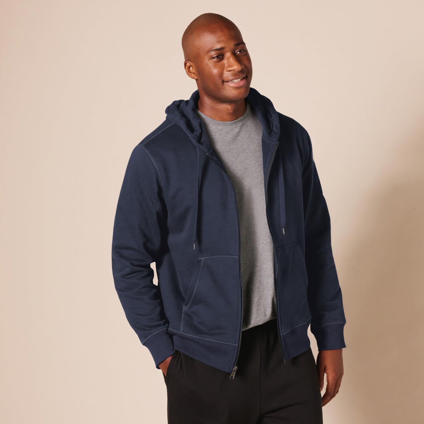 Amazon Essentials Men's Big & Tall Full-Zip Hooded Fleece Sweatshirt, Navy, 6X
