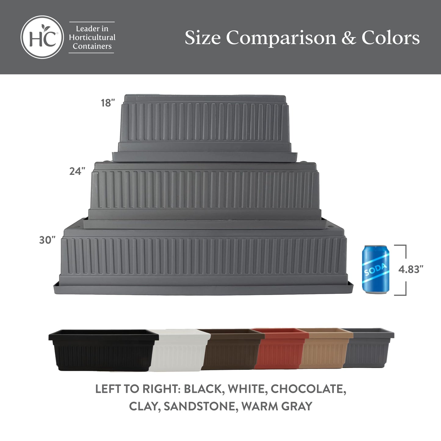 The HC Companies Venetian Window Planter Box w/Drain Plug - Long Planter Box for Windowsills, Balconies & More - Plastic Large Rectangular Planters for Herbs & Flowers (24" Sandstone, Pack of 2)
