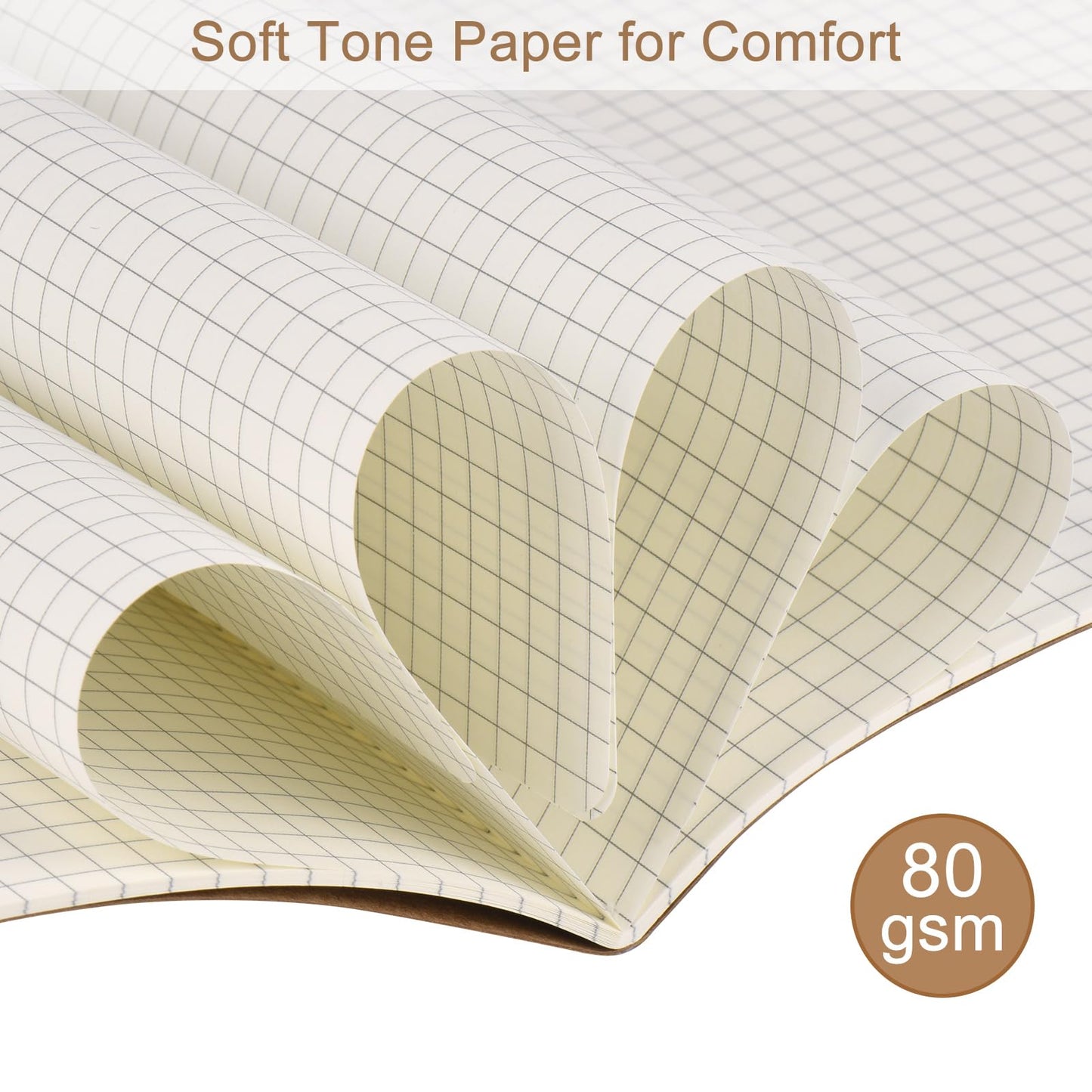 ZCZN A5 Square Grid Notebook 36 Pack, Kraft Jounurals Notebooks 60 Pages(30 Sheets), 8.15 * 5.5 Inches Notebooks Bulk, Diary, Subject, Memo Notebooks for Work, School, Office