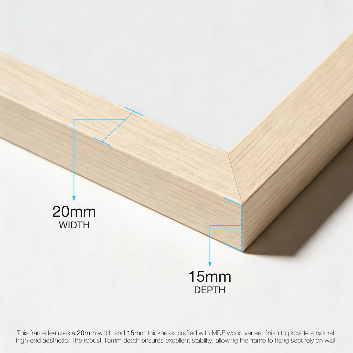 LIVINGTASTE 16x20 Picture Frame Set of 4 Natural Solid Wood Veneer 4 Pack Picture Frames 16x20 Matted to 11x14 with Shatterproof Plexiglass, Wooden 16 x 20 Frame for Vertical or Horizontal Wall Mounting Display