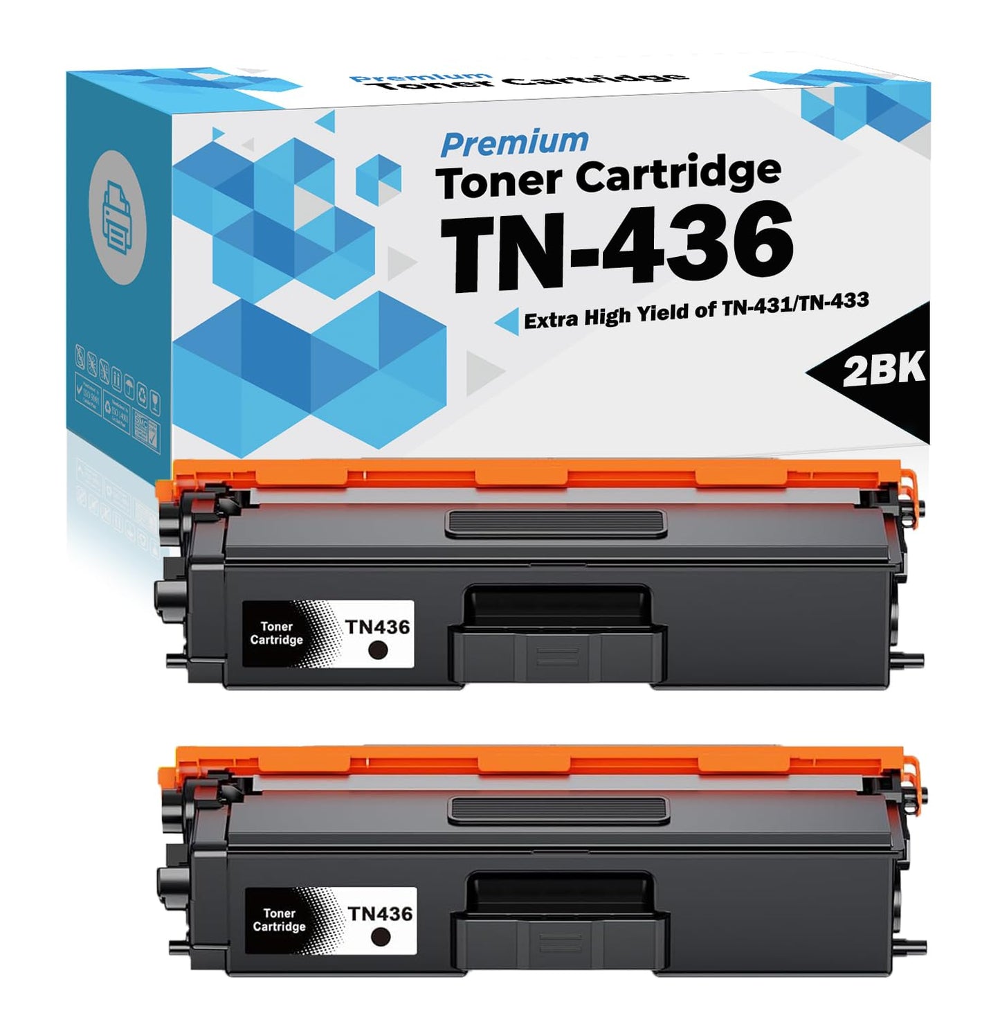 Ultra Toner® Compatible Replacement for Brother TN433 TN436 TN-433 TN-436 TN431 Extra High Yield Toner Cartridge HL-L8360CDW L8360CDWT L9310CDW MFC-L8895CDW L8900CDW L8905CDW L9570CDW (2 * Black)