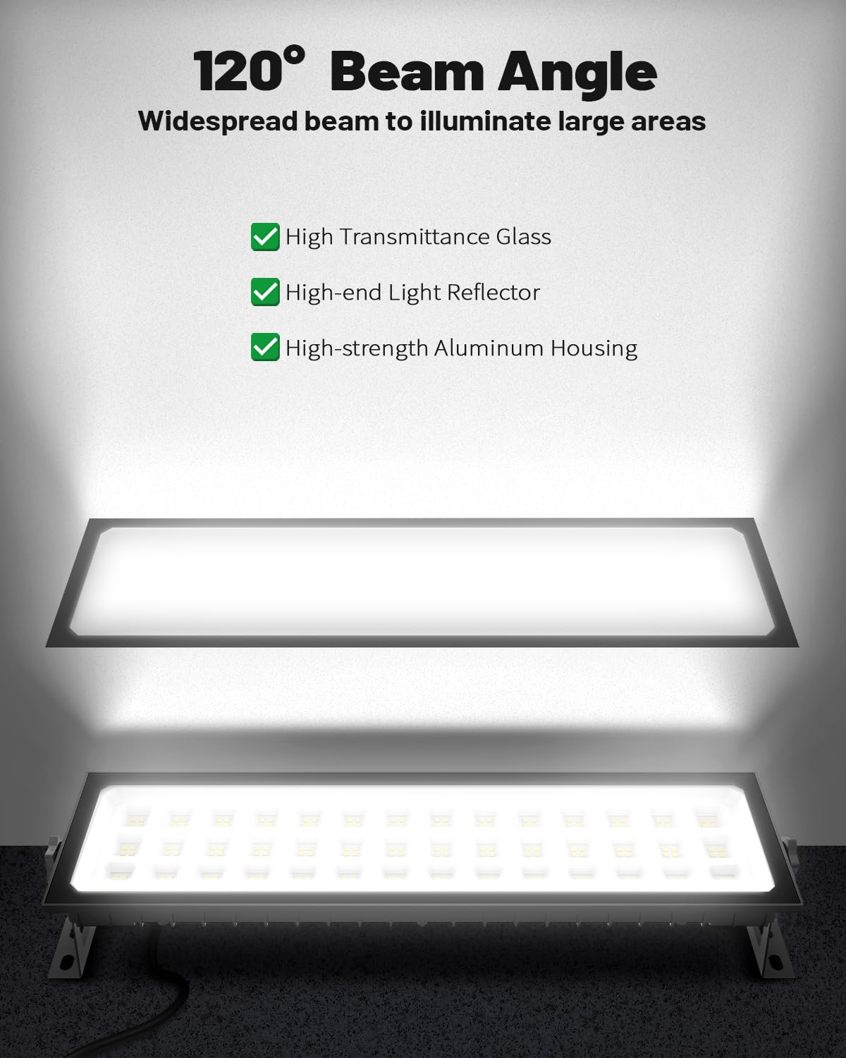 2 Pack Linkable LED Shop Lights - 100W 15000LM Aluminum Garage Light, 6000K Shop Lights for Garage, Workshop, Warehouse