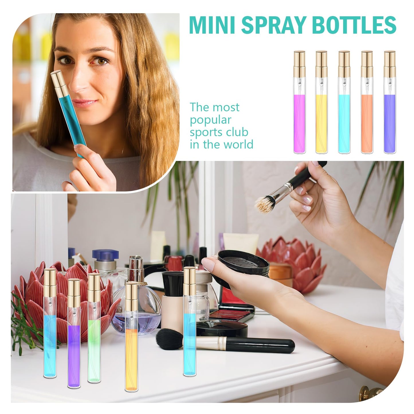 75 Pcs Mini Spray Bottles 10 ml Clear Glass Perfume Bottles Refillable Fine Mist Perfume Atomizer Portable Empty Sample Containers for Cleaning, Essential Oils, Travel