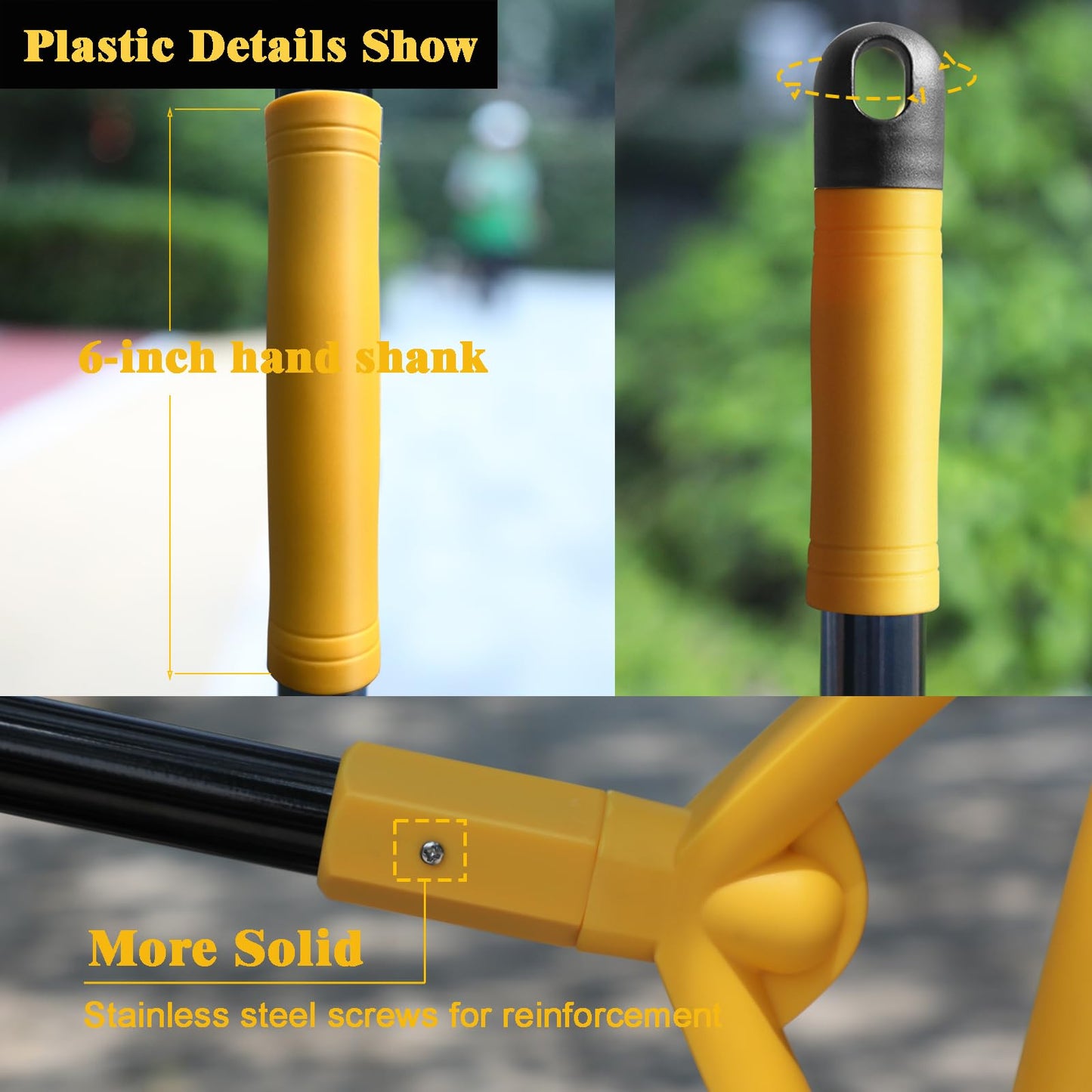 PUTNATRUE Heavy Duty Commercial Broom, Upgraded Angle Broom for Sweeping Indoor and Outdoor, Perfect Yellow Broom of Kitchen, Garage and Courtyard, Livingroom