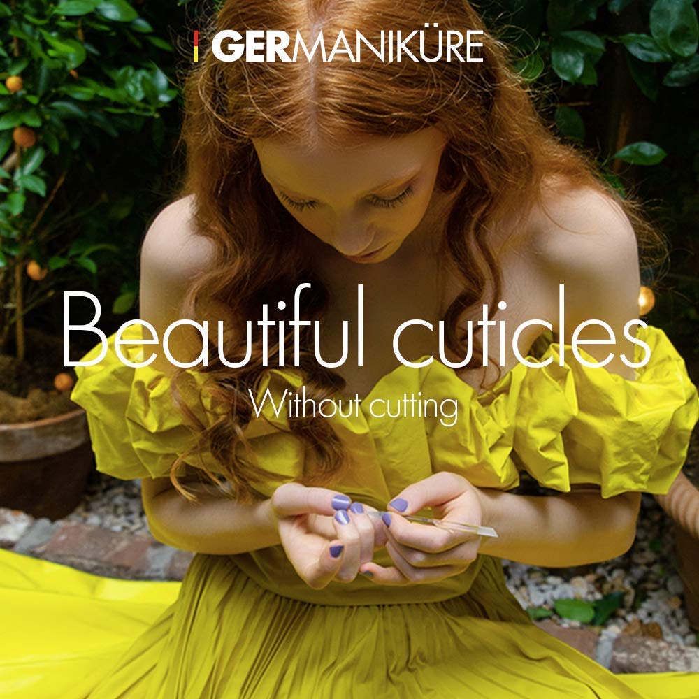 4pcs Manicure Set Genuine Czech Crystal Gray Glass Nail File Moon File Manicure Stick Pedicure Foot Care Bar in Black Leather by GERmanikure