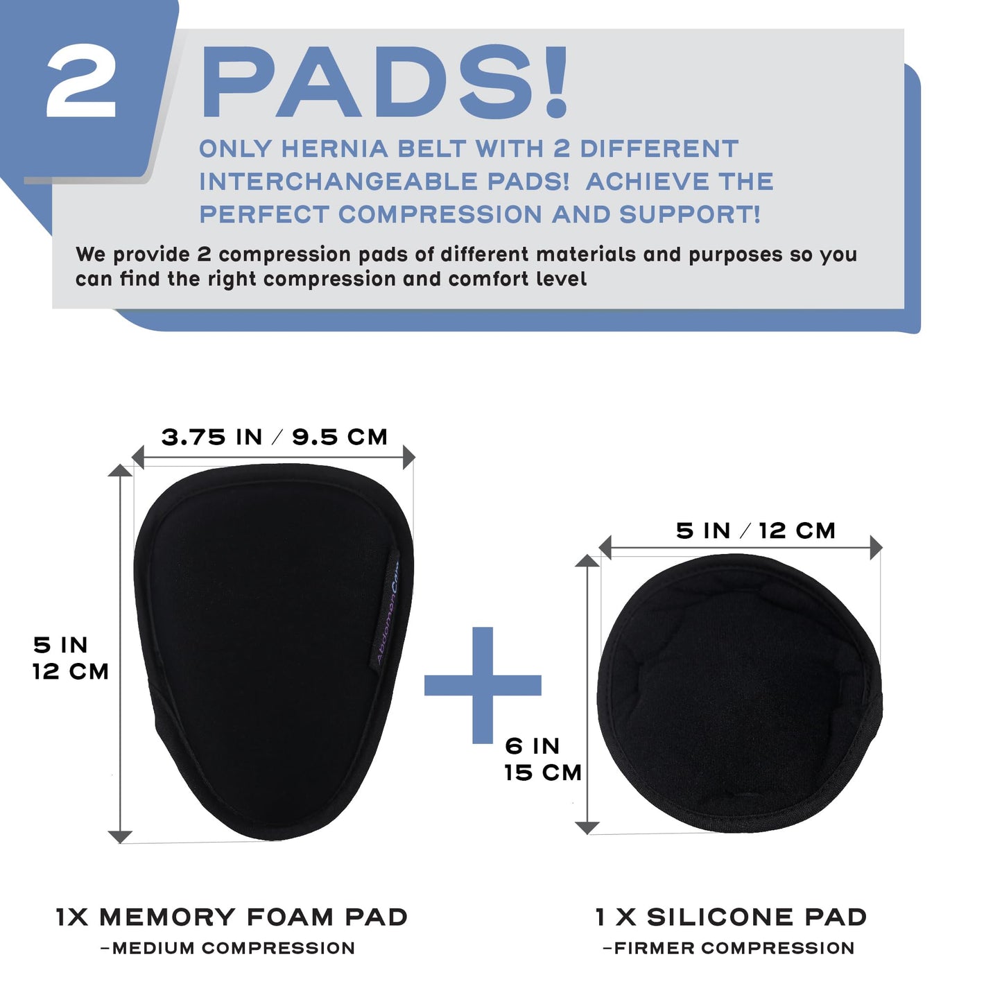 Abdomencare Plus Size Umbilical Hernia Belt For Men and Women | Hernia Belts For Men Abdominal With 2 Unique Compression Pads | Plus Size Hernia Belt For Women Abdominal | Adjustable Support | L/XL