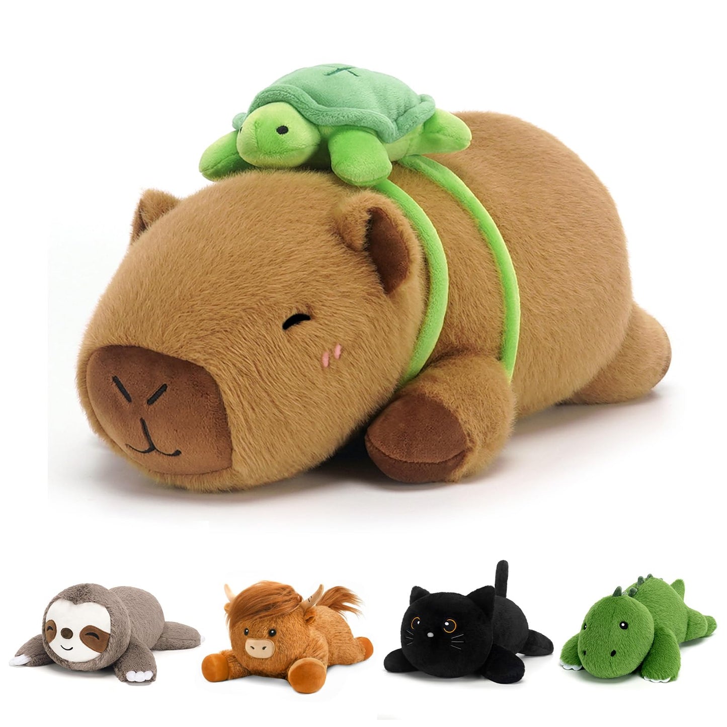 SQEQE Weighted Capybara Plush, Soft Weighted Stuffed Animals Pillow, Cute Plushie Toy for Kids Adults (13.8 Inch/1.6 Lbs)