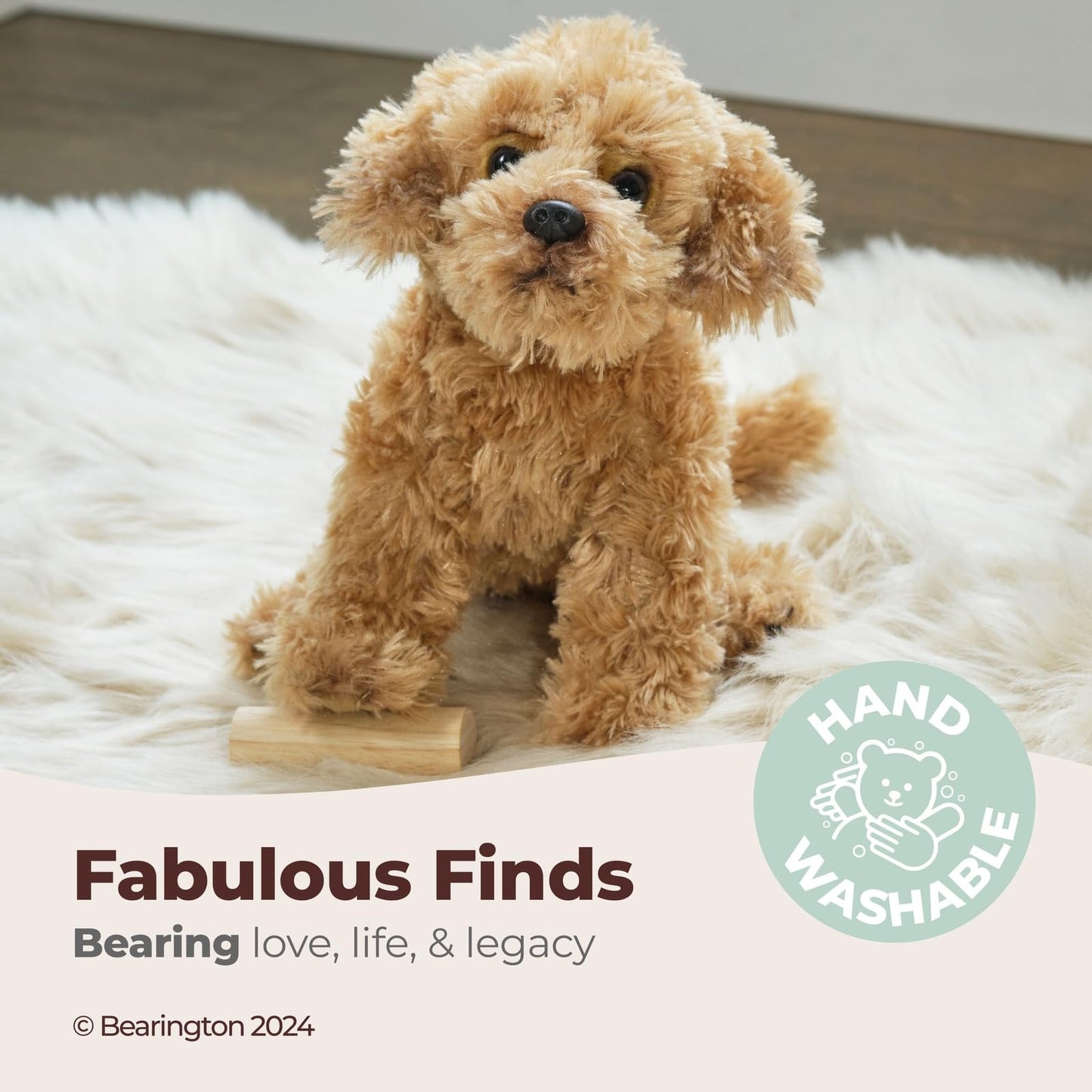 Bearington Doodles Labradoodle Plush Stuffed Animal Puppy Dog, 13"