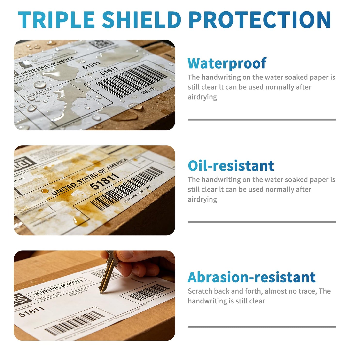 9527 Product 4x6 Blank Direct Thermal Shipping Labels for Zebra 2844 Zp-450 Zp-500 Zp-505,250 Labels/Roll,Total 6 Rolls