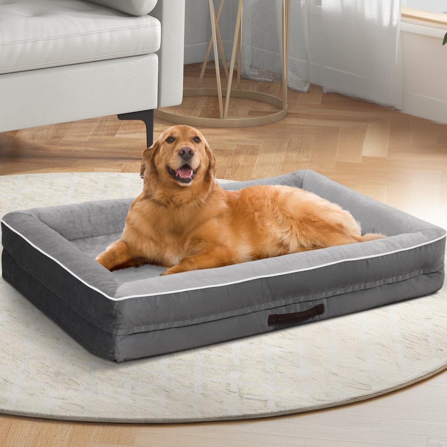 Upvilla Replacement Dog Bed Cover (Gray, 91L x 61W x 18H cm)