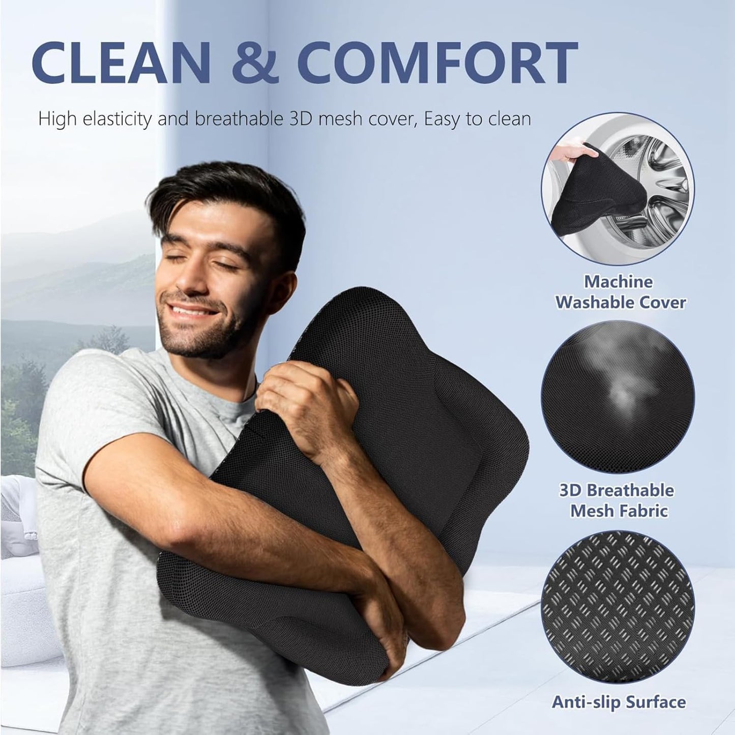 Tsmertor Gel Seat Cushion, Thicken Big Office Chair Cushion ，Car Seat Cushion for Long Sitting, Sciatica & Hip Pain Relief Pressure for Wheelchair Gamechiar Deskchair