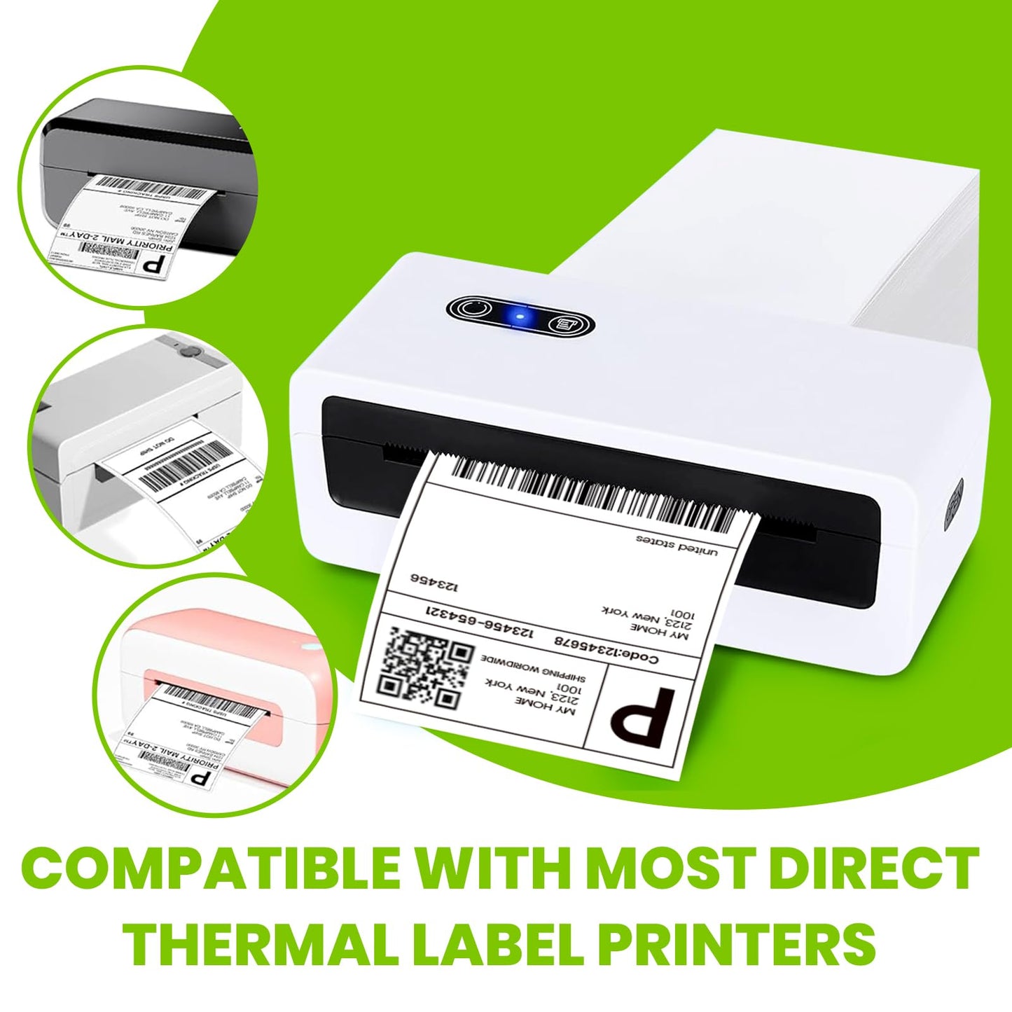 ADHES 4x6 Thermal Shipping Labels 1000 Fanfold – Top-Coated & BPA/BPS Free, Strong Adhesive Thermal Label Printer Paper, 4x6 Shipping Labels for Mailing and Packaging