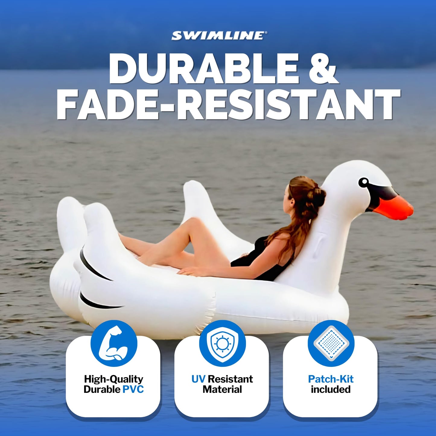 Swimline NT268 Giant Swan 75-Inch Inflatable Ride-On Pool Toy