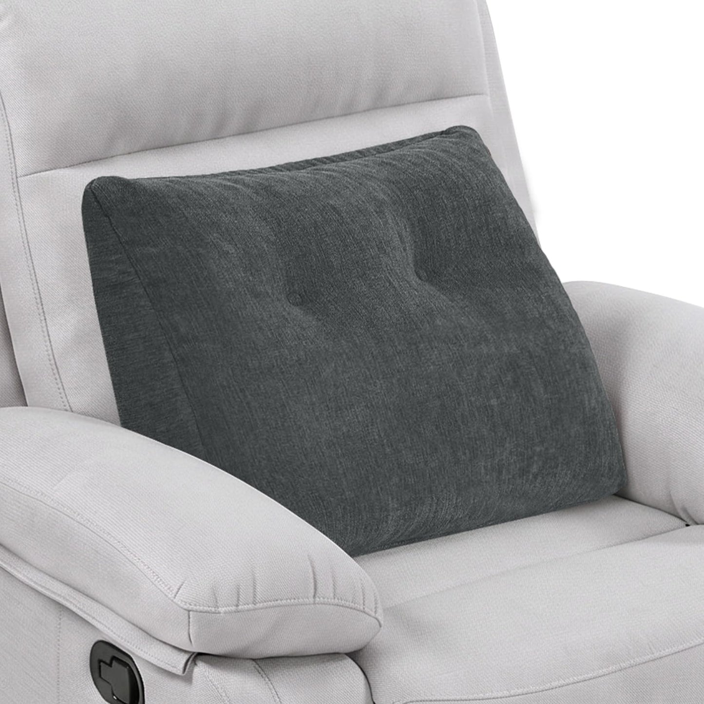 TANYOO Back Support Pillow for Recliner Soft Dual Layer Lumbar Support Pillow with Shredded Memory Foam Ergonomic Orthopedic Couch Lumbar Cushions for Elderly Lower Back Pain Relief Dark Grey