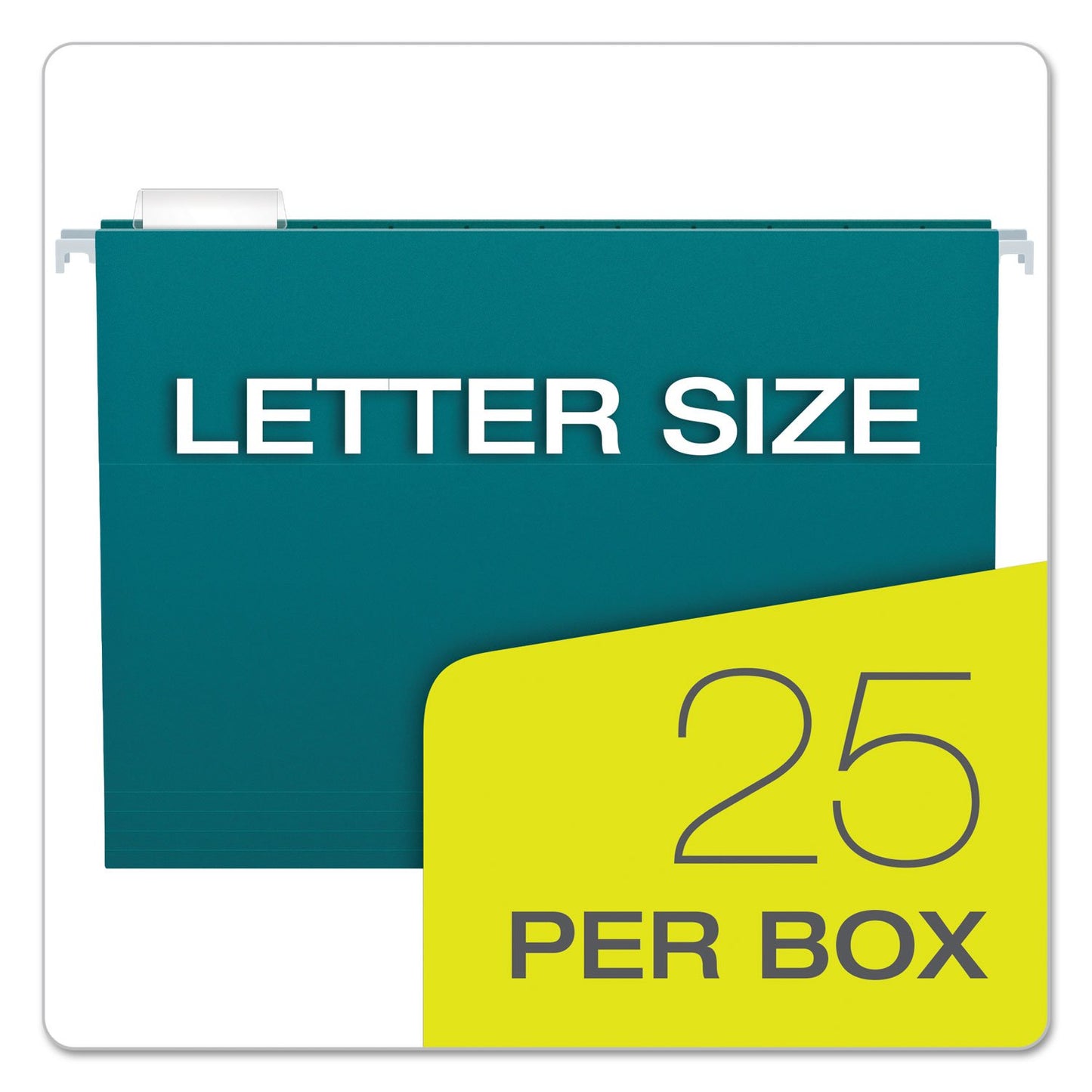 Pendaflex Essentials Hanging Folders, Letter Size, Teal, 25 per Box (81614)