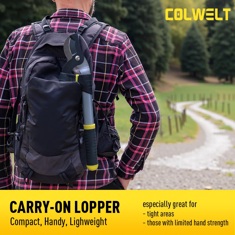 Colwelt Loppers Hedge Clippers Garden Shears 3Pcs, Compact Garden Loppers Shear Set with 17’’ Bypass Branch Cutters & Hedge Shears & Pruners, Tree Shrub Care Kit for Lopping with Soft Grip Handle