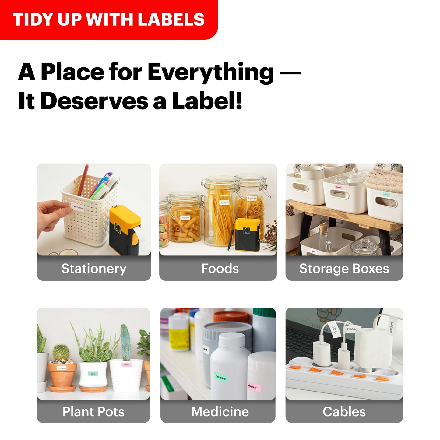 KODAK Label ERA Label Maker Machine, White (Label Printer with 1 Roll Sticker Label)