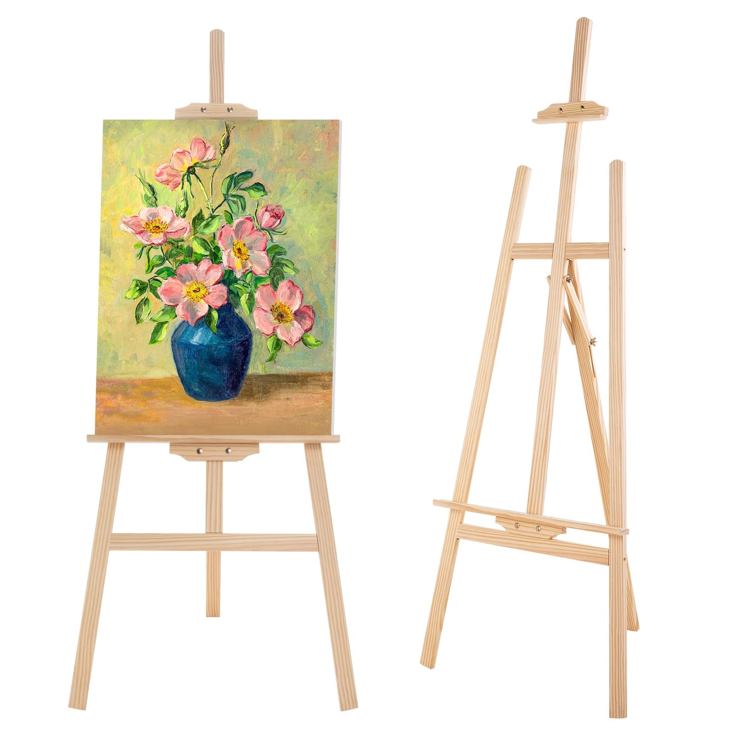 Falling in Art Easel Stand for Painting, Wooden Easels for Painting Canvas, Adjustable＆Folding, for Drawing, Wedding Sign, Poster, Classroom, for Kids＆Adults