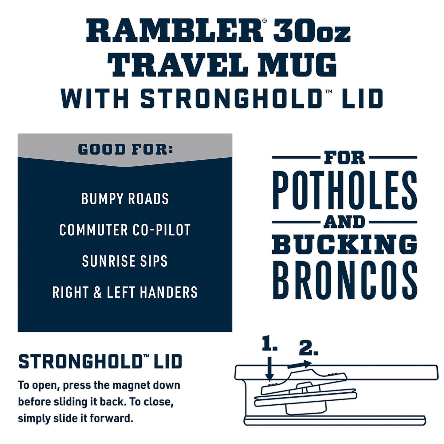 YETI Rambler 30 oz Travel Mug, Stainless Steel, Vacuum Insulated with Stronghold Lid, Ultramarine Violet