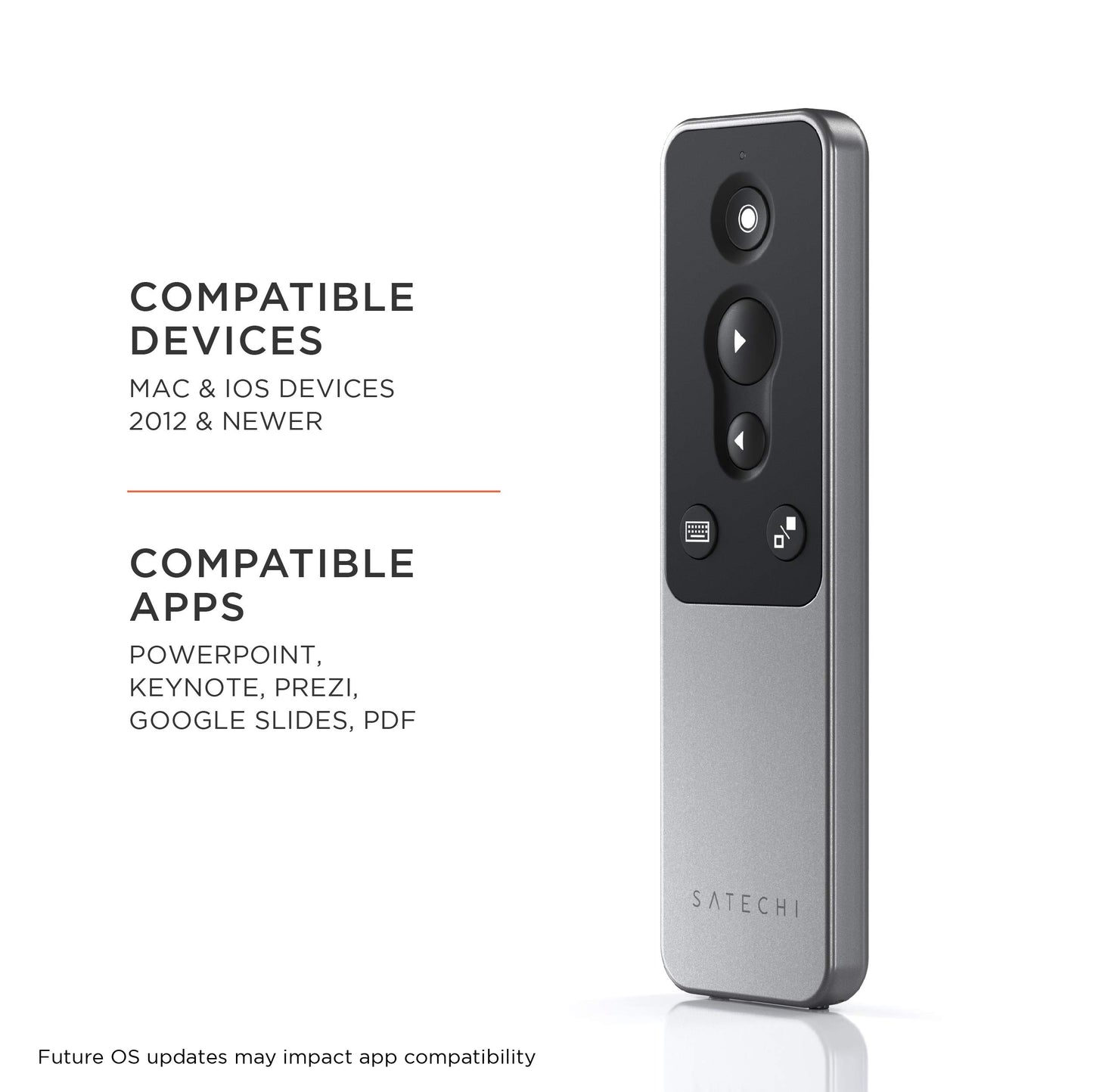 Satechi R1 Bluetooth Presentation Remote, Wireless Presenter for PowerPoint & Keynote, for MacBook Air/Pro/Neo, iPad Air/Pro, iPad mini, Mac mini, iMac